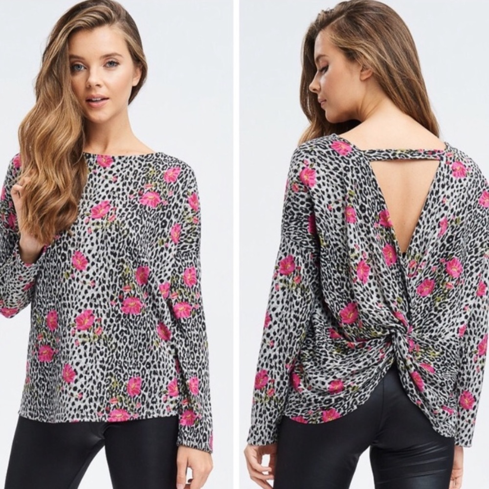 Animal/Floral patterned long sleeve top